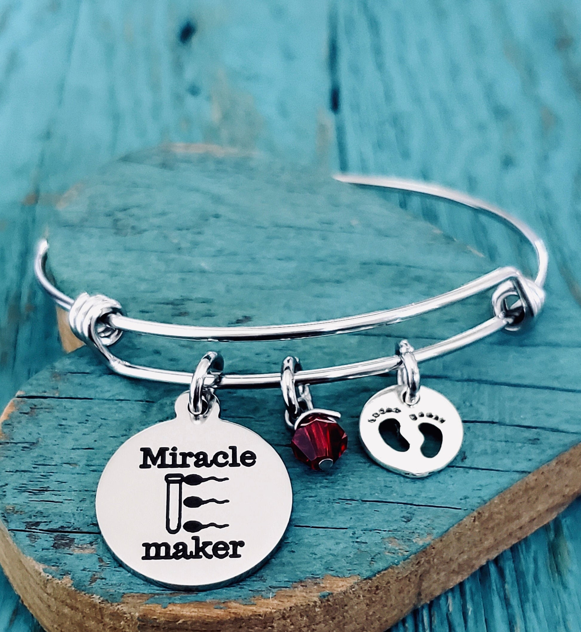 Miracle maker, IVF, Fertility, Infertility, IVF Nurse, IVF Doctor, Transfer day, test tube, Sperm, silver Bracelet, Charm Bracelet, Gifts
