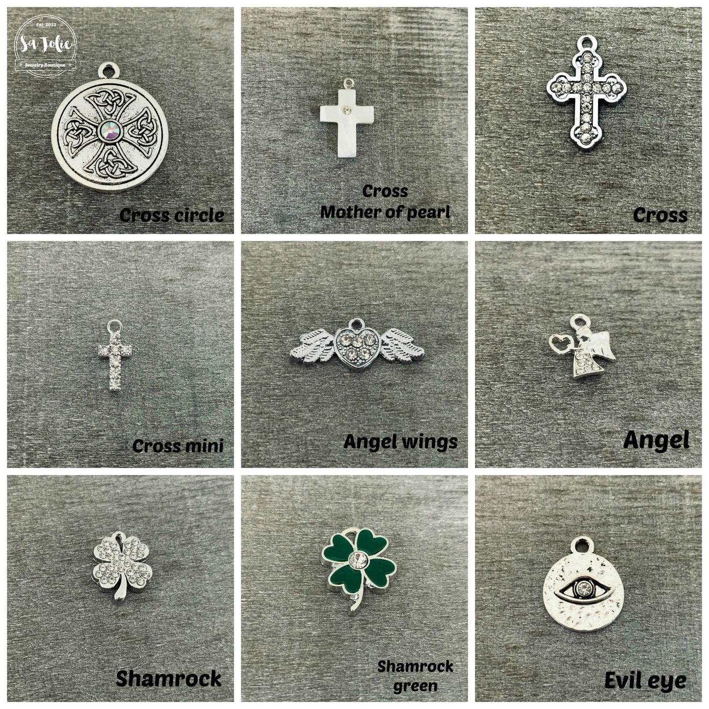 Rhinestone Charm, Crystal Charm, ADD-ON Charm, Add on Charm, Silver Charm, Personalize your order