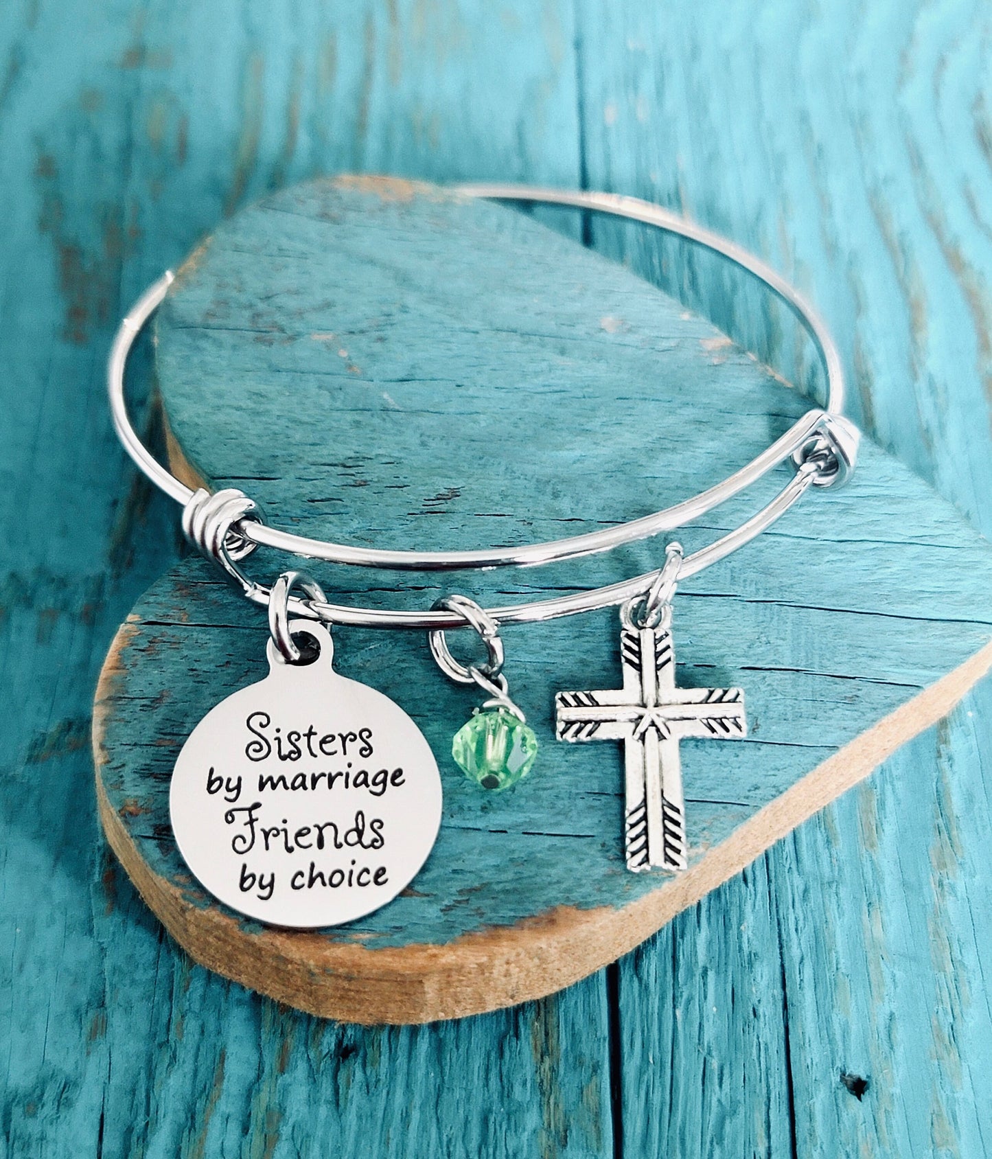 Sisters by marriage, friends by choice, Sister in law, Silver Bracelet, Charm Bracelet, Wedding day, Sister In Law Gift, Silver Jewelry
