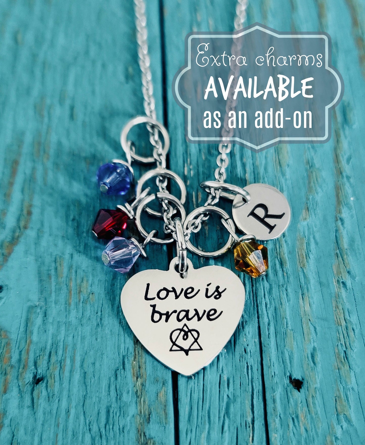 Love is brave, Birthmother, Birth Mom, Birth Mother, Baby adoption, Silver Necklace, Charm Necklace, Silver Jewelry, Keepsake, Gift for