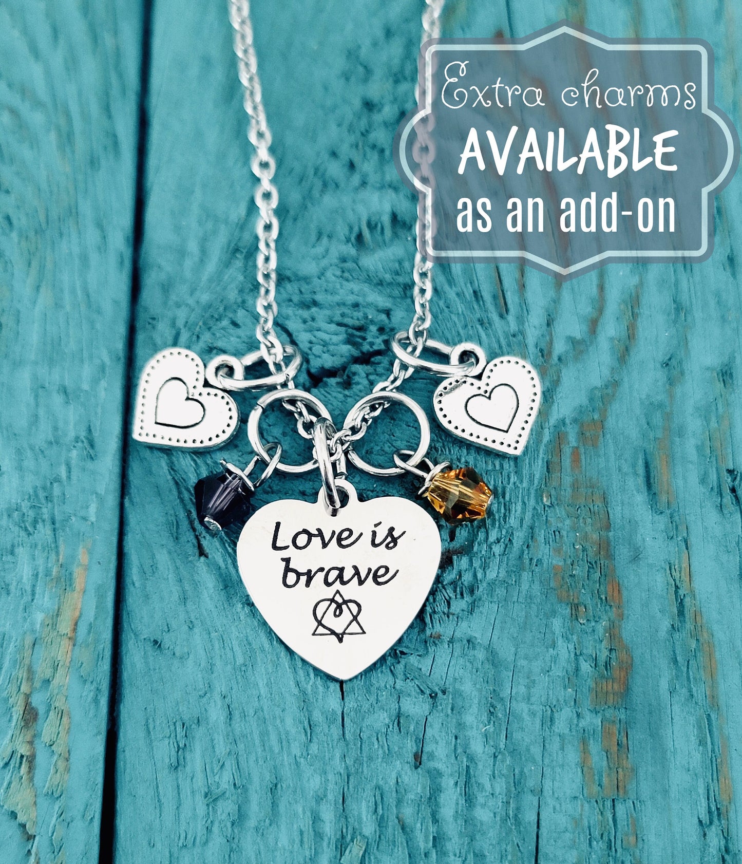 Love is brave, Birthmother, Birth Mom, Birth Mother, Baby adoption, Silver Necklace, Charm Necklace, Silver Jewelry, Keepsake, Gift for
