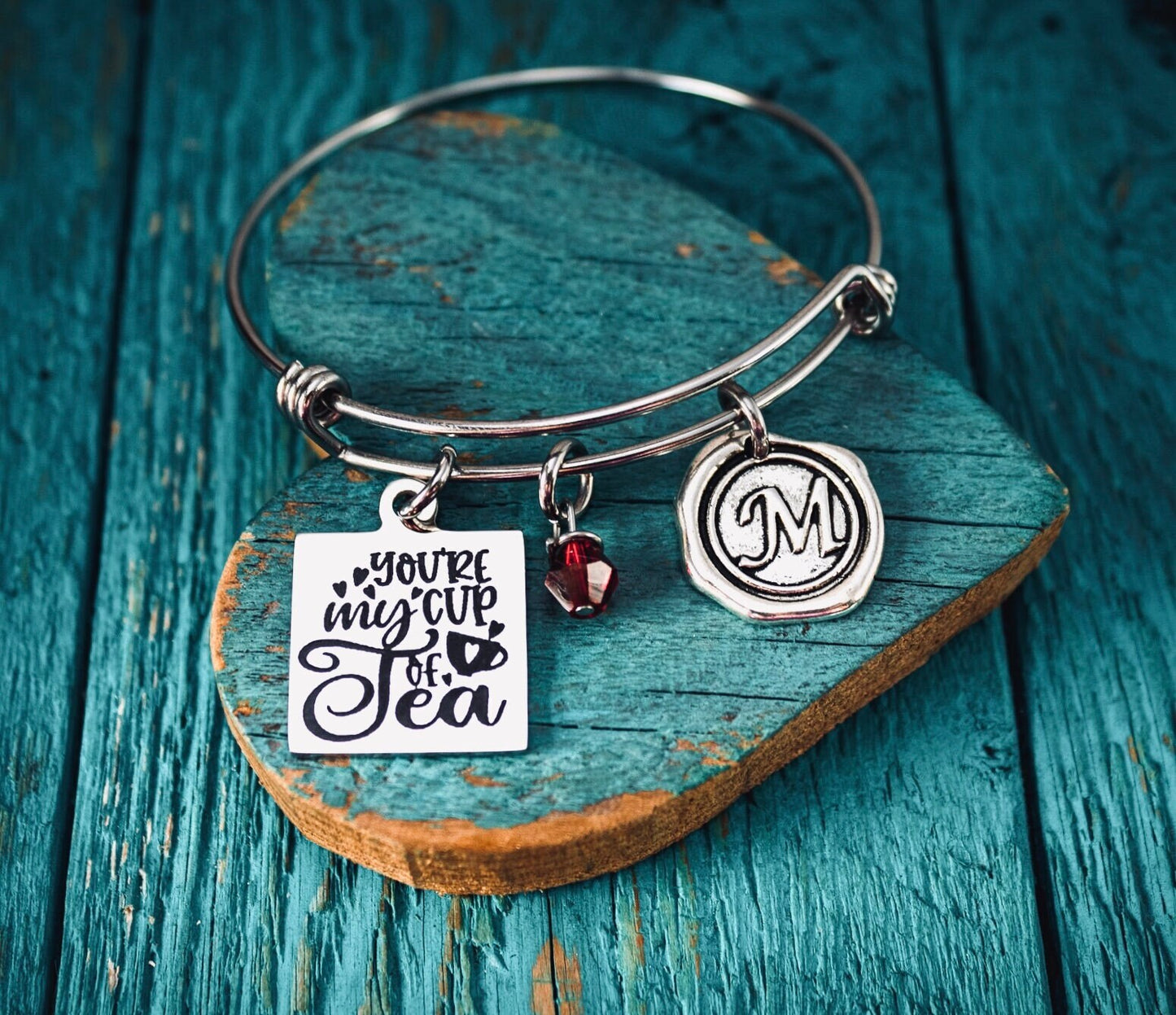 You’re my cup of tea, tea quote, loose tea, Teapot, Tea lover, Cafe Owner, Tea shop, Tea bracelet, Silver Bracelet, Charm Bracelet, Gift for