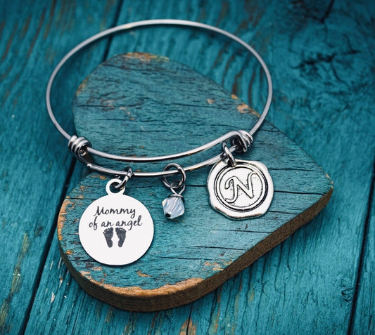 Mommy of an angel, SIDS, Mommy of an angel, Infant Loss, Child Loss, Still Birth, Miscarriage, Remembrance, Memorial, Silver bracelet
