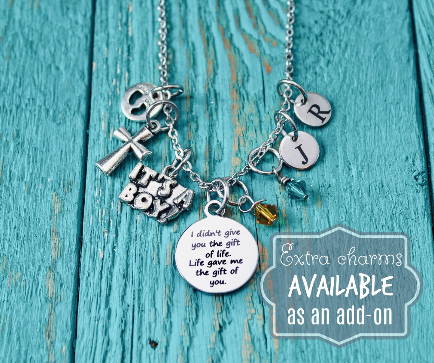 I Didn't Give You, The Gift Of Life, Life Gave Me, The Gift Of You, Baby Adoption, stepdaughter, Silver Necklace, Charm Necklace, Gifts for