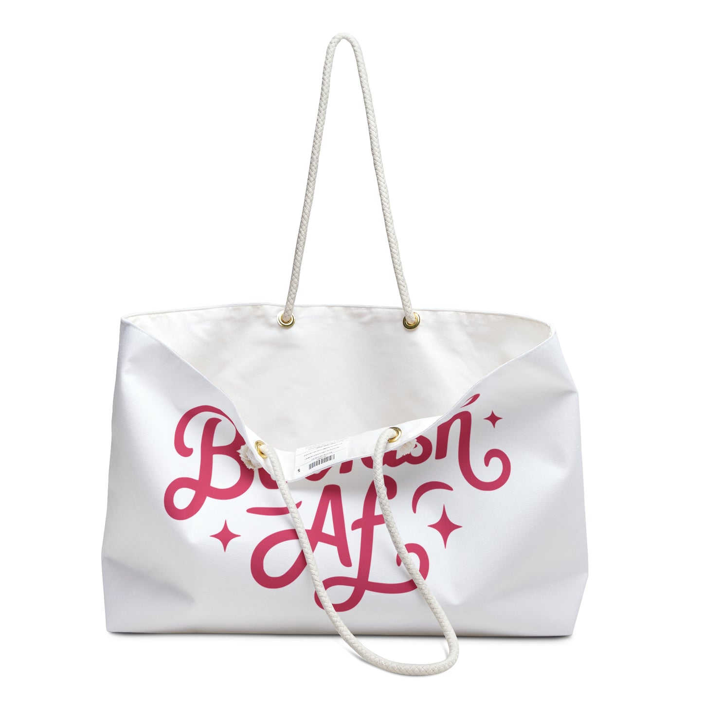 Weekender Bag - "Bookish AF" Large Travel Tote for Book Lovers