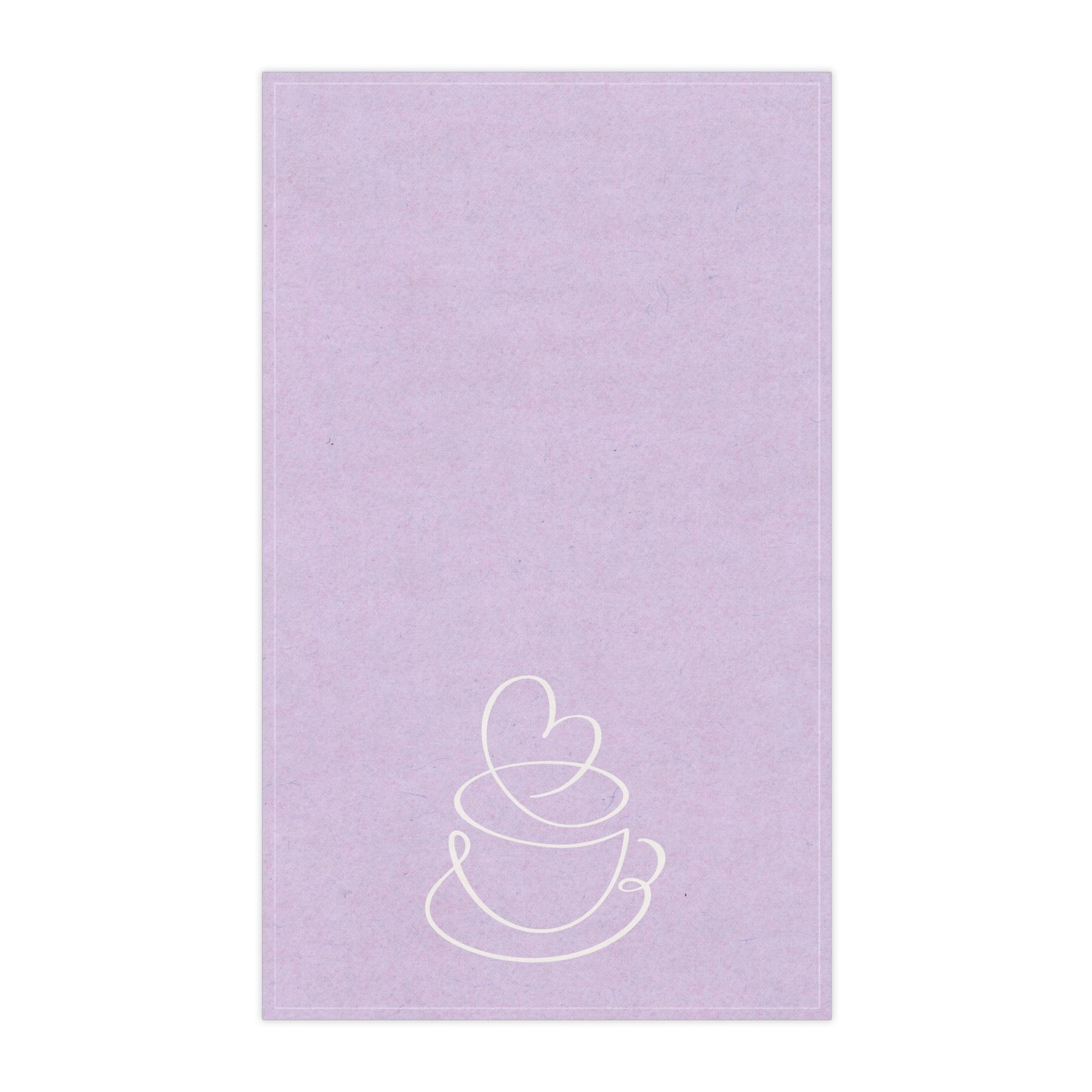 Lavender Tea Towel with Minimalist Teacup Line Art