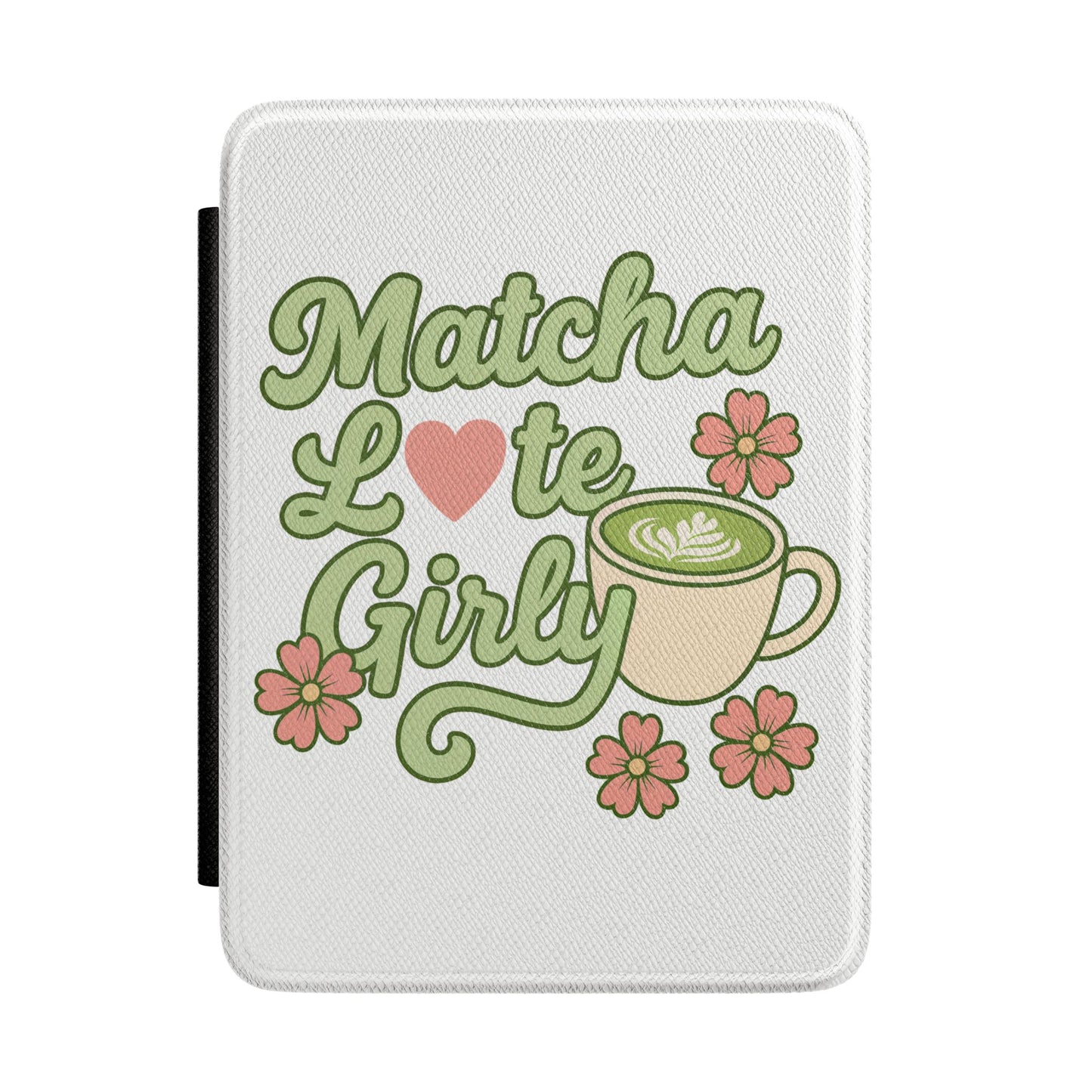 Matcha Latte Girly Kindle Case, Cute Floral E-Reader Cover