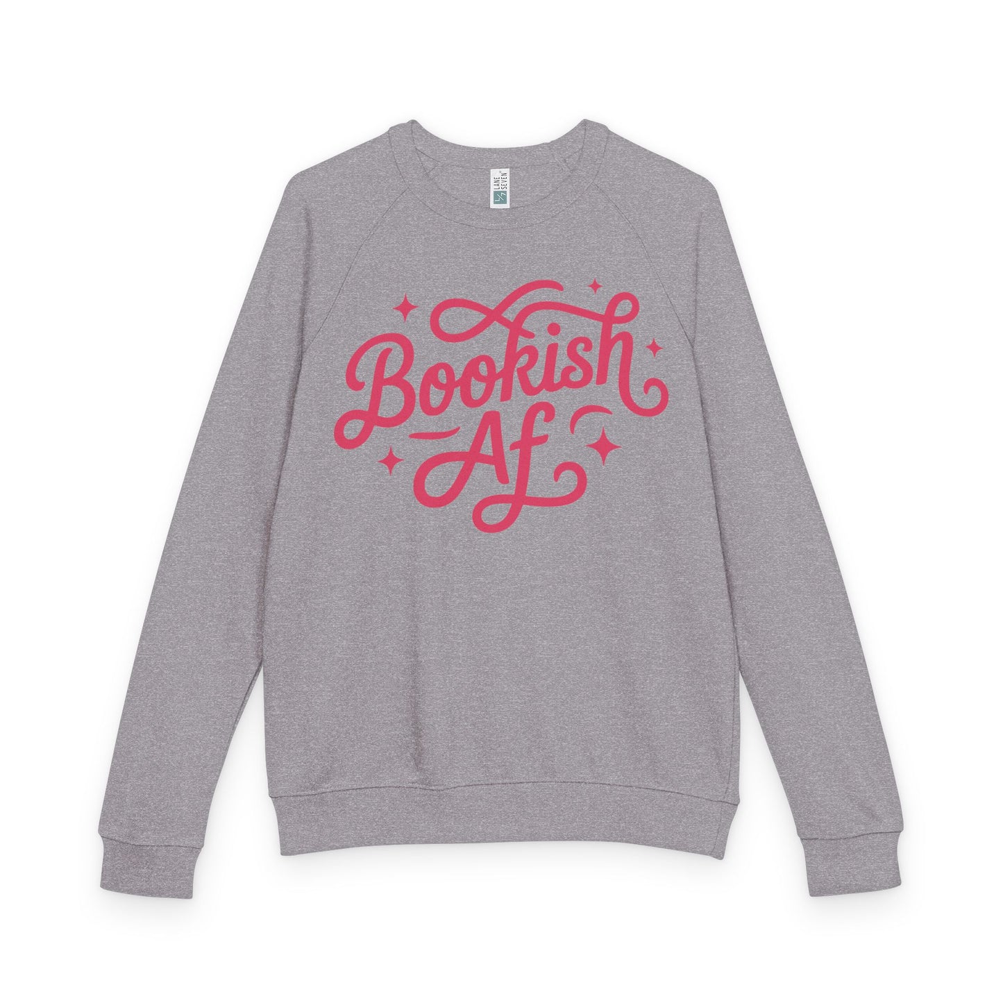 Bookish AF Crewneck Sweatshirt — Pink Script Reading Lover Pullover