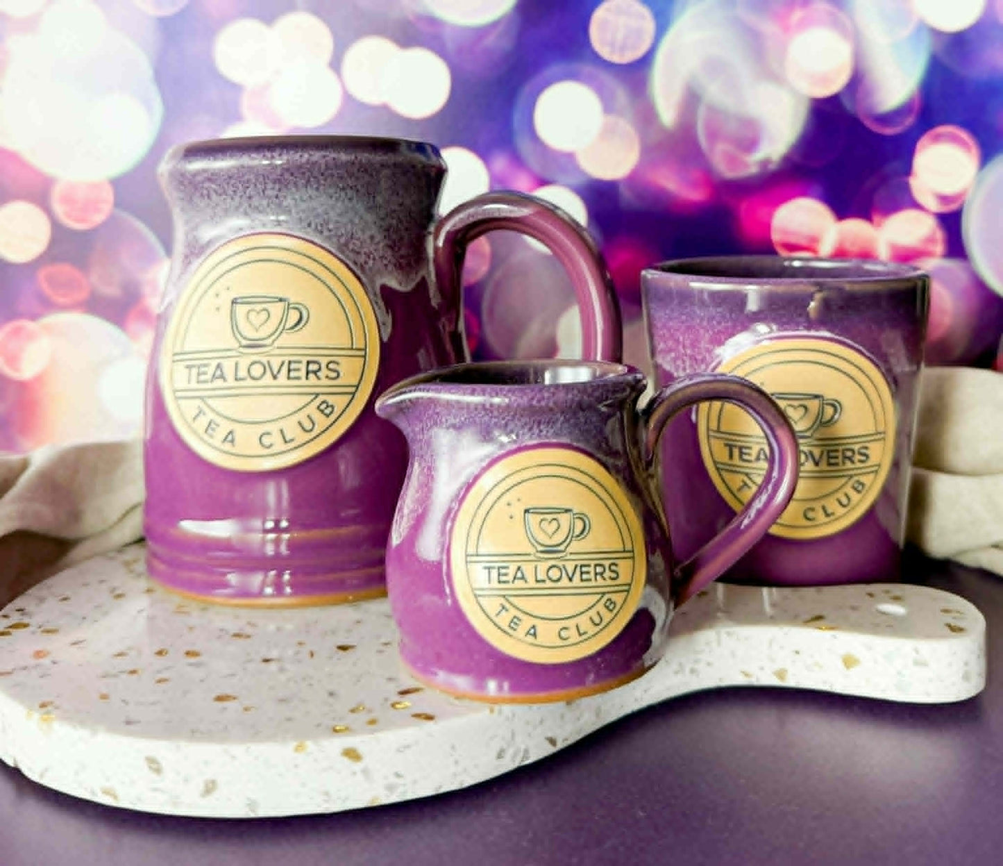 Tea Lovers Tea Club  Lilac, Plum & White Milk Tot