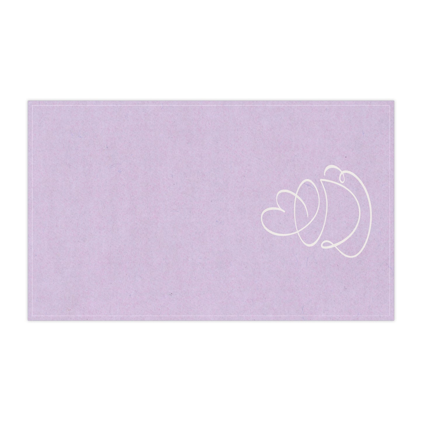 Lavender Tea Towel with Minimalist Teacup Line Art