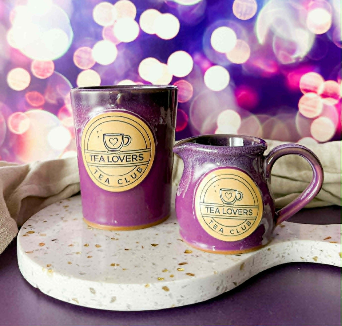 Tea Lovers Tea Club  Lilac, Plum & White Milk Tot