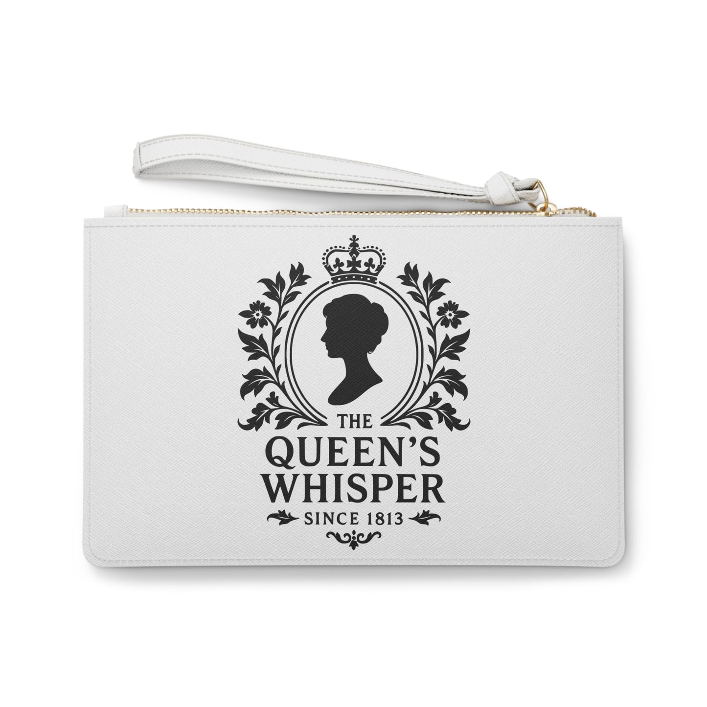 Royal Silhouette Clutch Bag  "The Queen's Whisper" Vintage Crest Wristlet