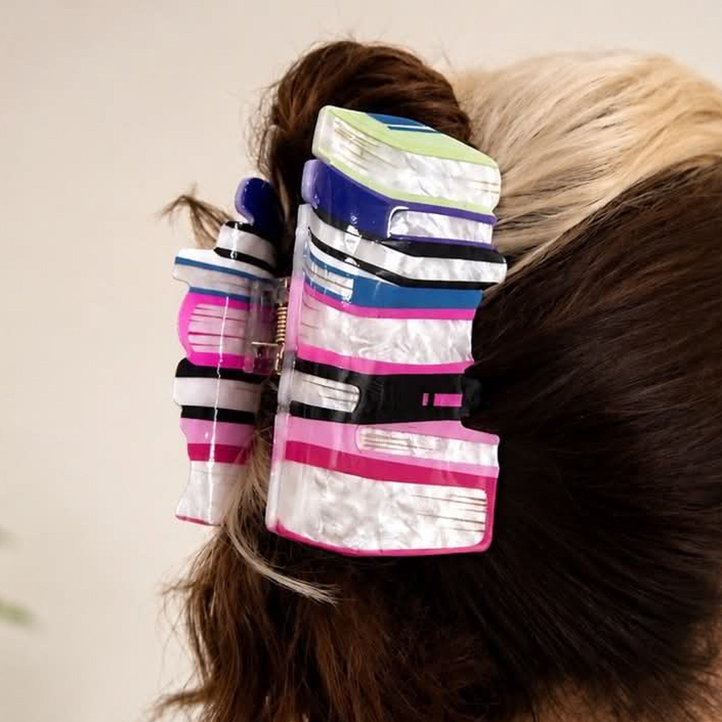 Pink Book Lover Hair Clip