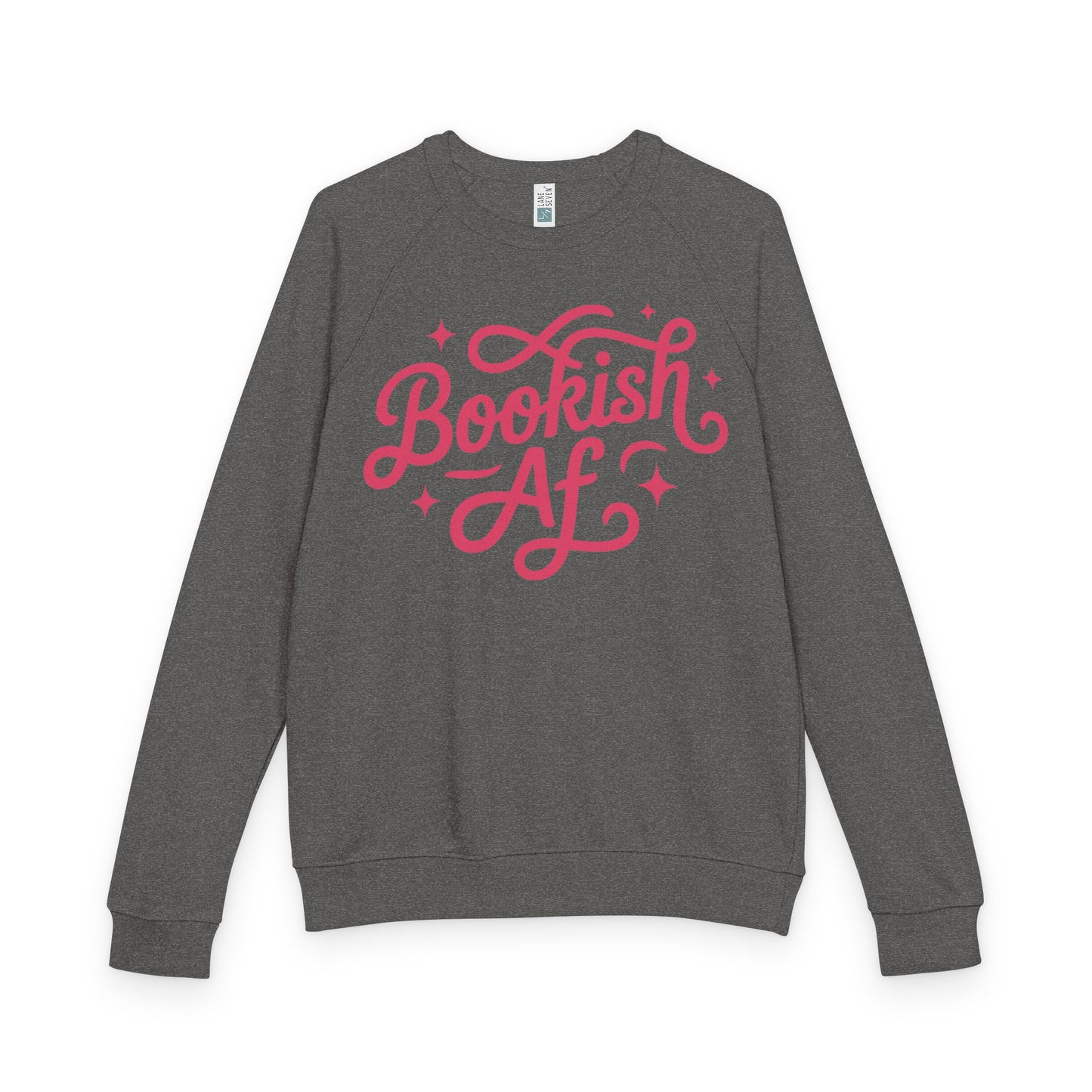 Bookish AF Crewneck Sweatshirt — Pink Script Reading Lover Pullover
