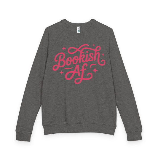 Bookish AF Crewneck Sweatshirt — Pink Script Reading Lover Pullover