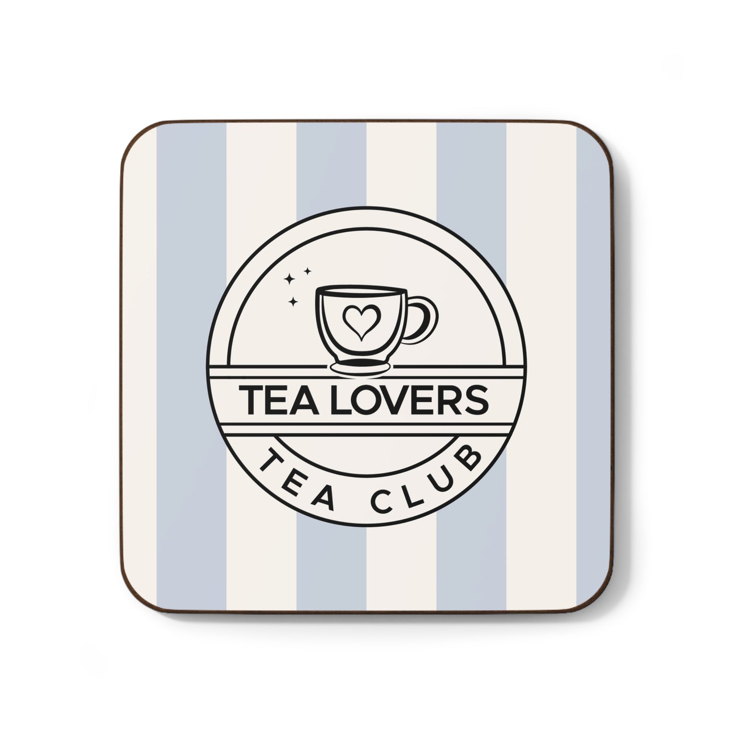 Tea Lovers Coaster  Striped Hardboard Drink Coaster