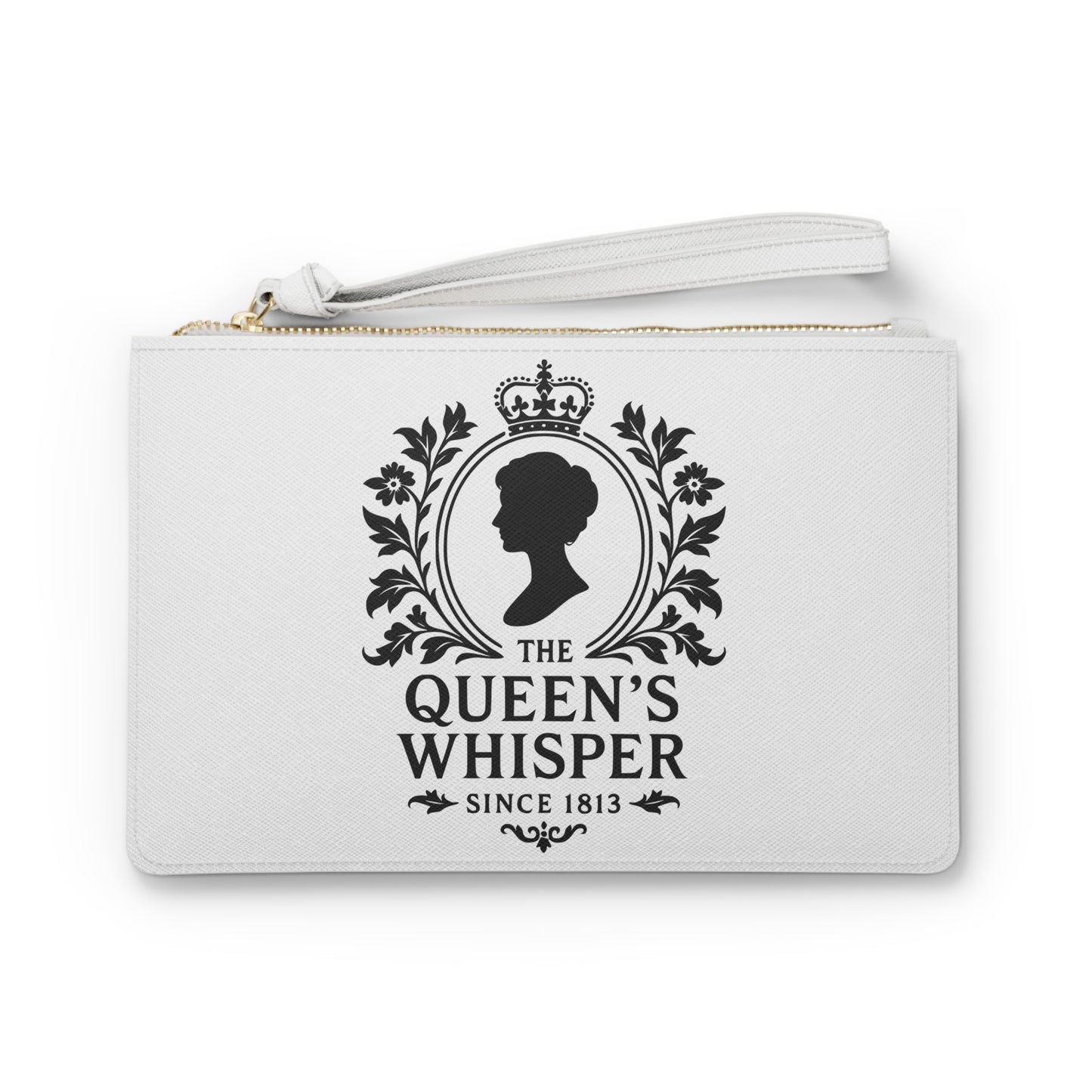 Royal Silhouette Clutch Bag  "The Queen's Whisper" Vintage Crest Wristlet