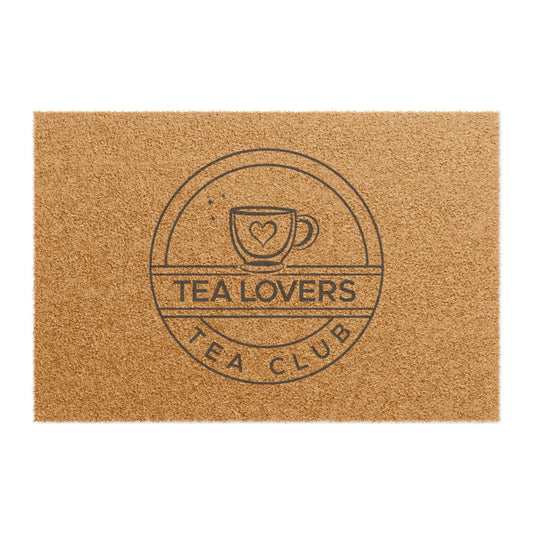 Tea Lovers Doormat  'Tea Lovers Tea Club' Coir Welcome Mat for Tea Fans