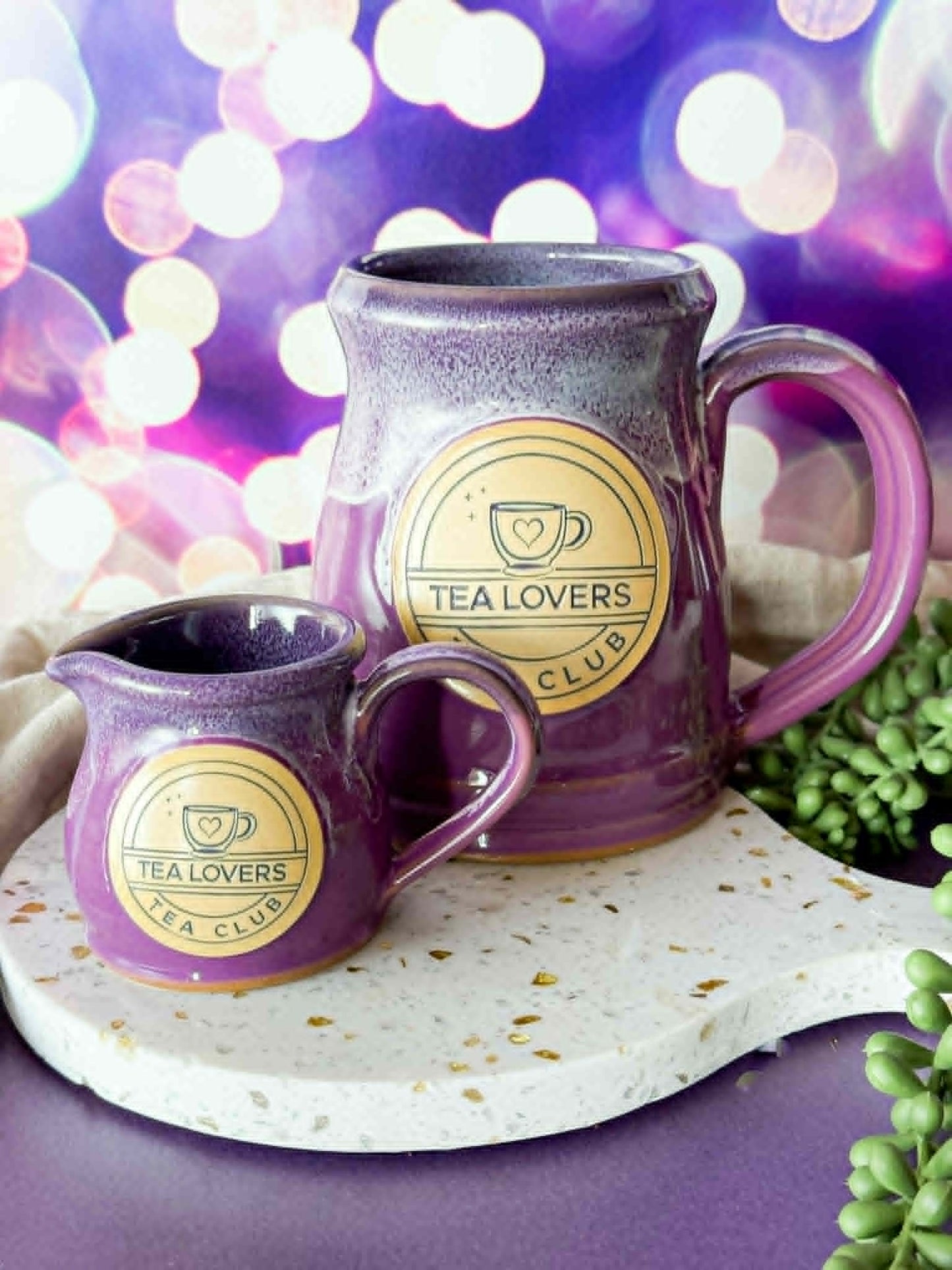 Tea Lovers Tea Club  Lilac, Plum & White Milk Tot