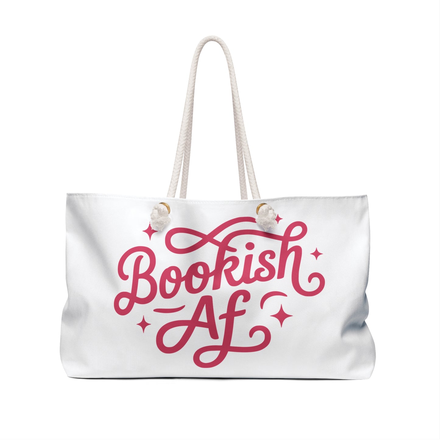 Weekender Bag - "Bookish AF" Large Travel Tote for Book Lovers
