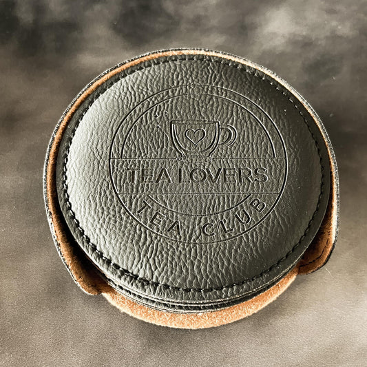 Black Round Tea Lovers Tea Club Coaster