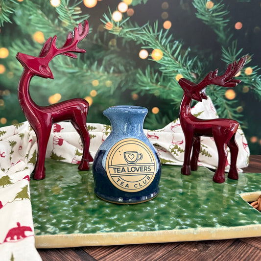 Tea Lovers Tea Club Navy Creamer with Powder Blue and white