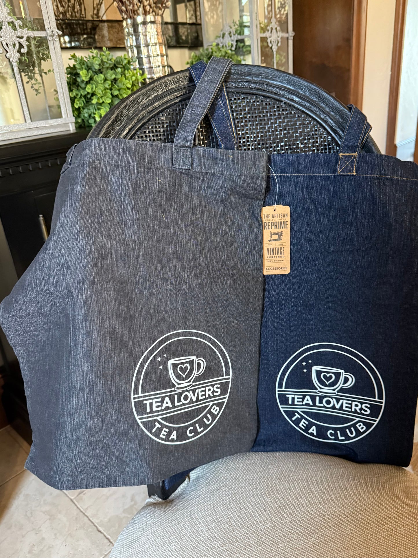 Black Denim Tea Lovers Tea Club Tote