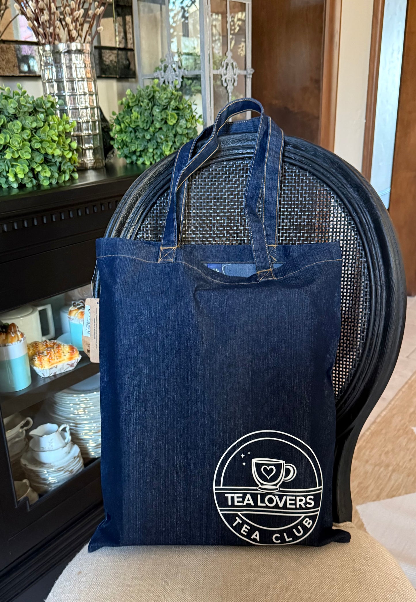 Blue Denim Tea Lovers Tea Club Tote