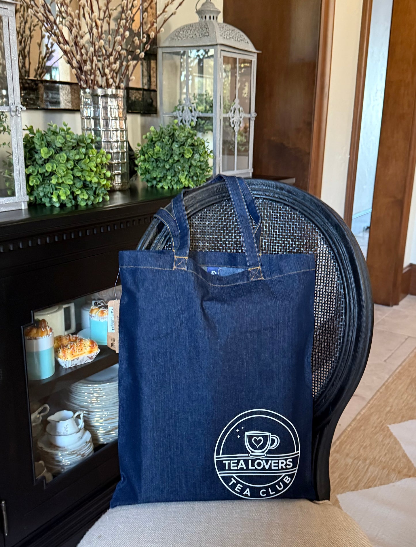 Blue Denim Tea Lovers Tea Club Tote