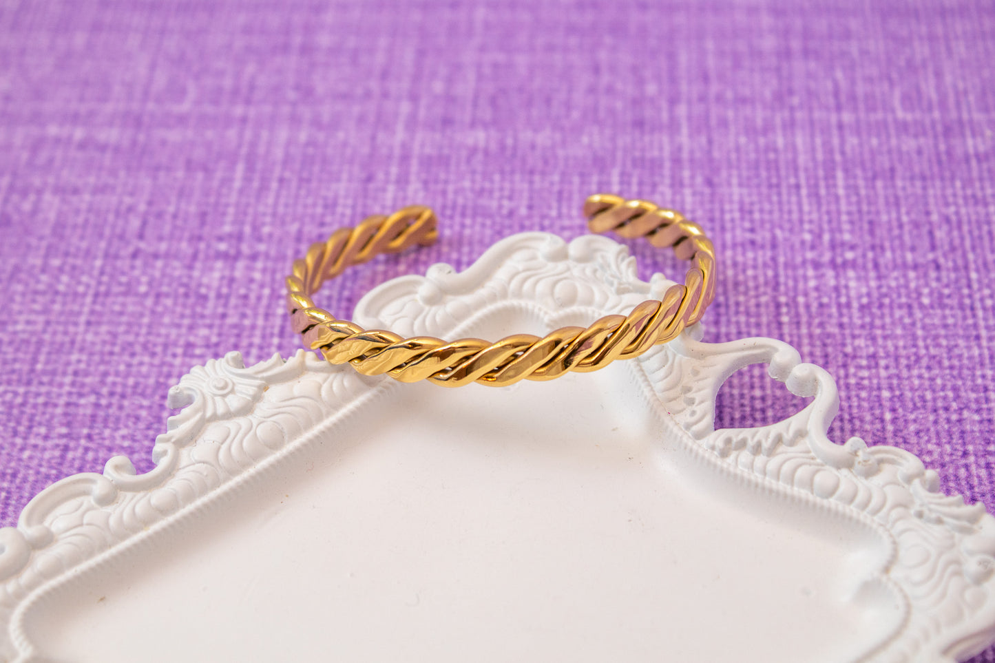 Braided Gold Bangle