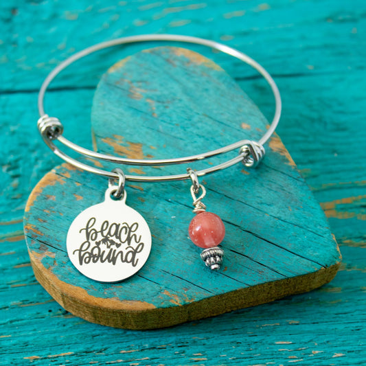 Minimalist Beach Bound Bracelet – Simple Ocean-Inspired Bangle, Coastal Jewelry Gift, Adjustable Wire Bracelet for Her, Summer Vibes