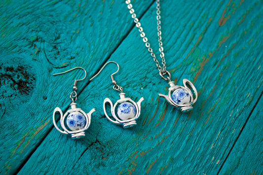 Teapot Porcelain Jewelry Set