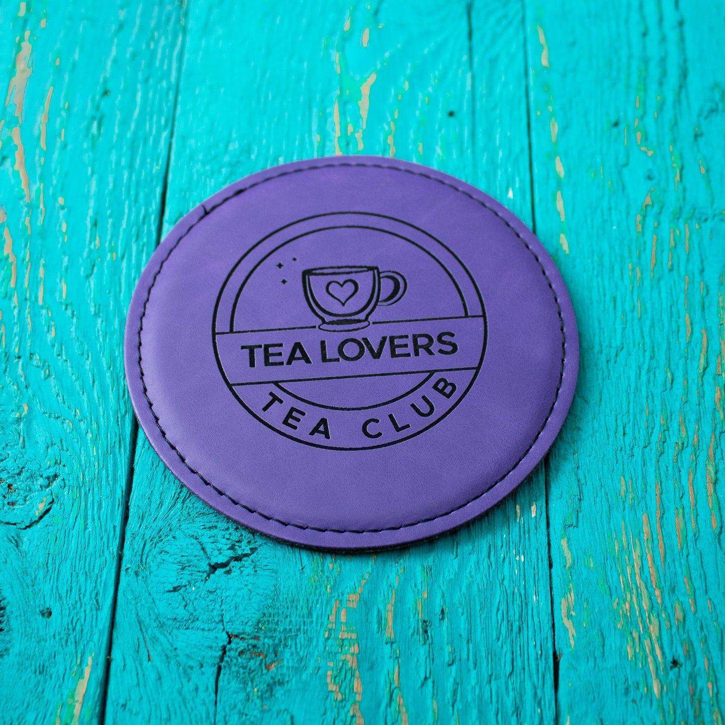 Purple Round Tea Lovers Tea Club Coaster