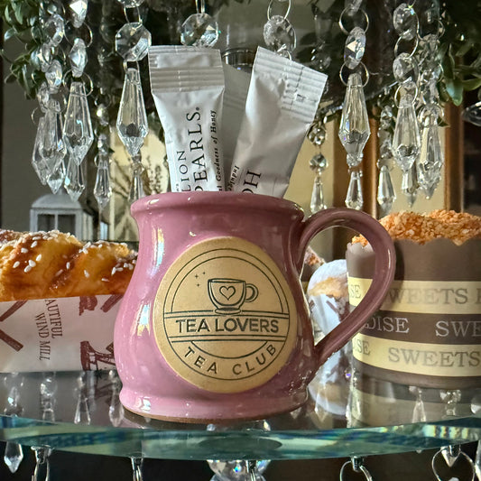 Tea Lovers Tea Club Mini Round Belly Mug Ornament Pink