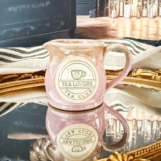 Tea Lovers Tea Club Pink with Sand and White Milk Tot