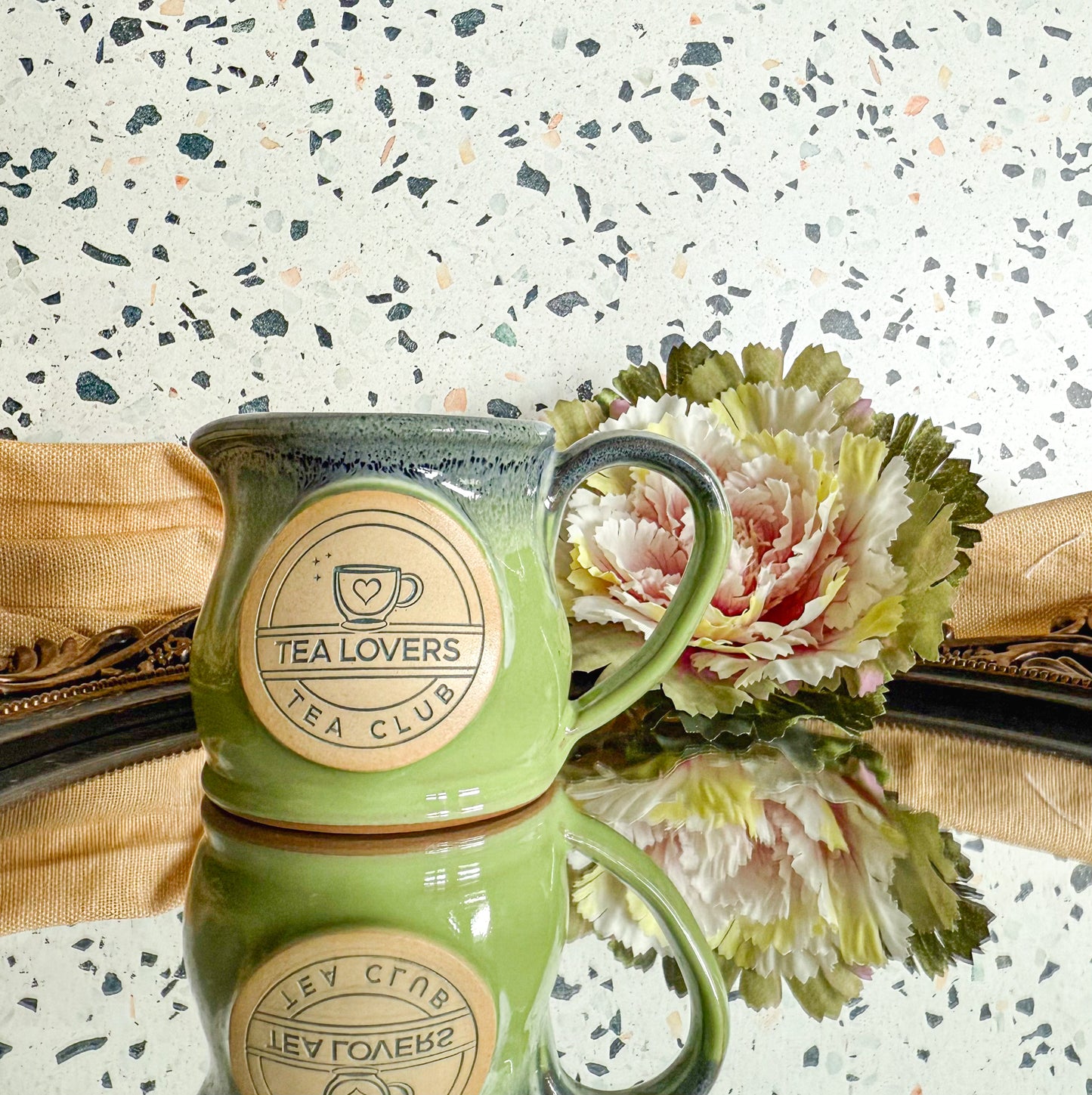 Tea Lovers Tea Club Kiwi with Blue and White Milk Tot