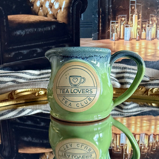 Tea Lovers Tea Club Kiwi with Blue and White Milk Tot