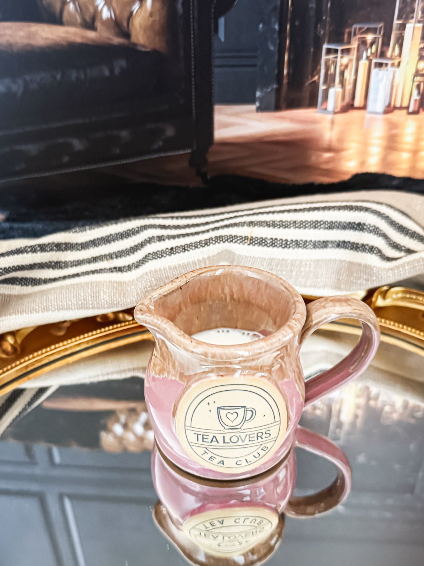 Tea Lovers Tea Club Pink with Sand and White Milk Tot