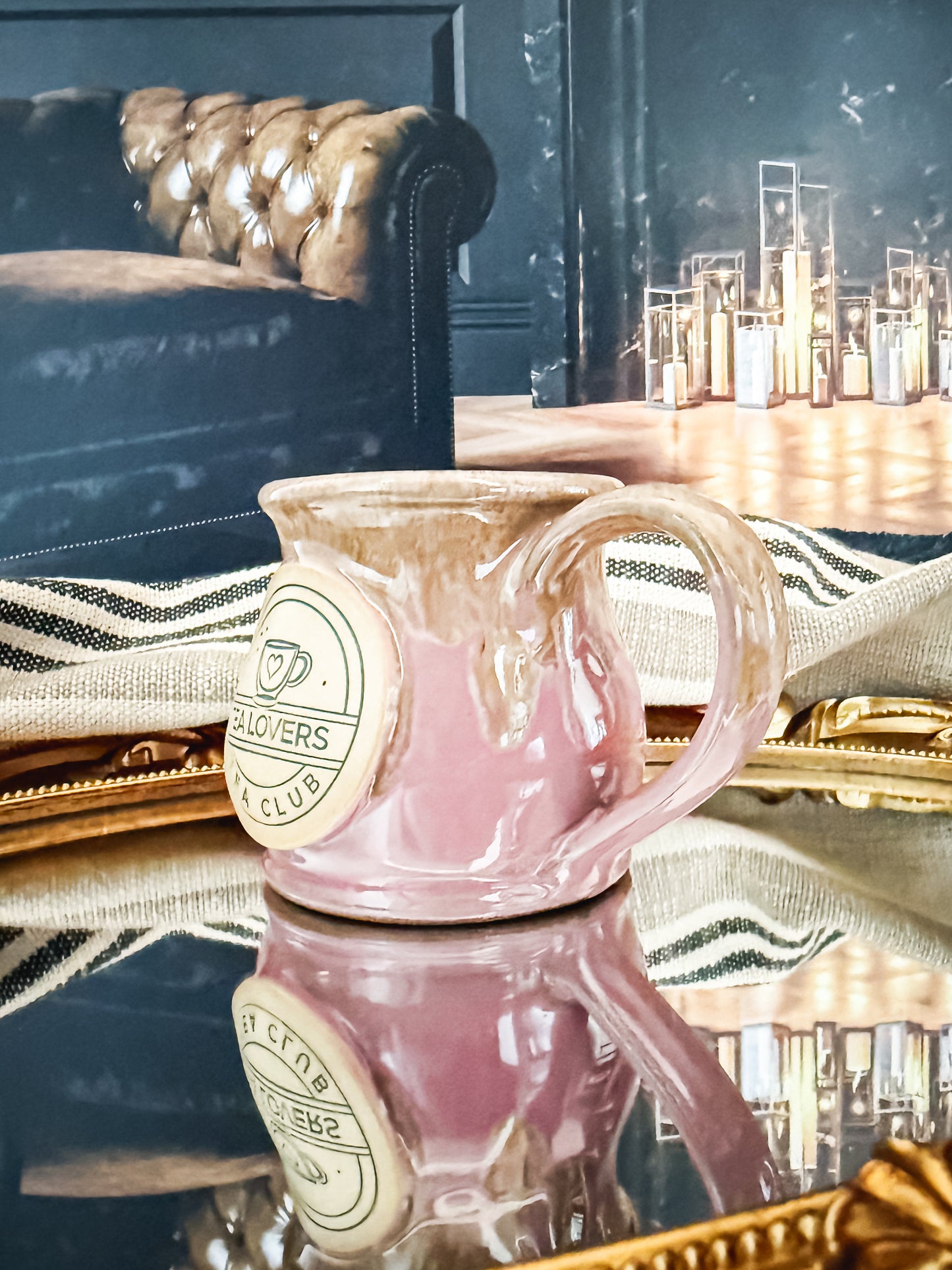 Tea Lovers Tea Club Pink with Sand and White Milk Tot