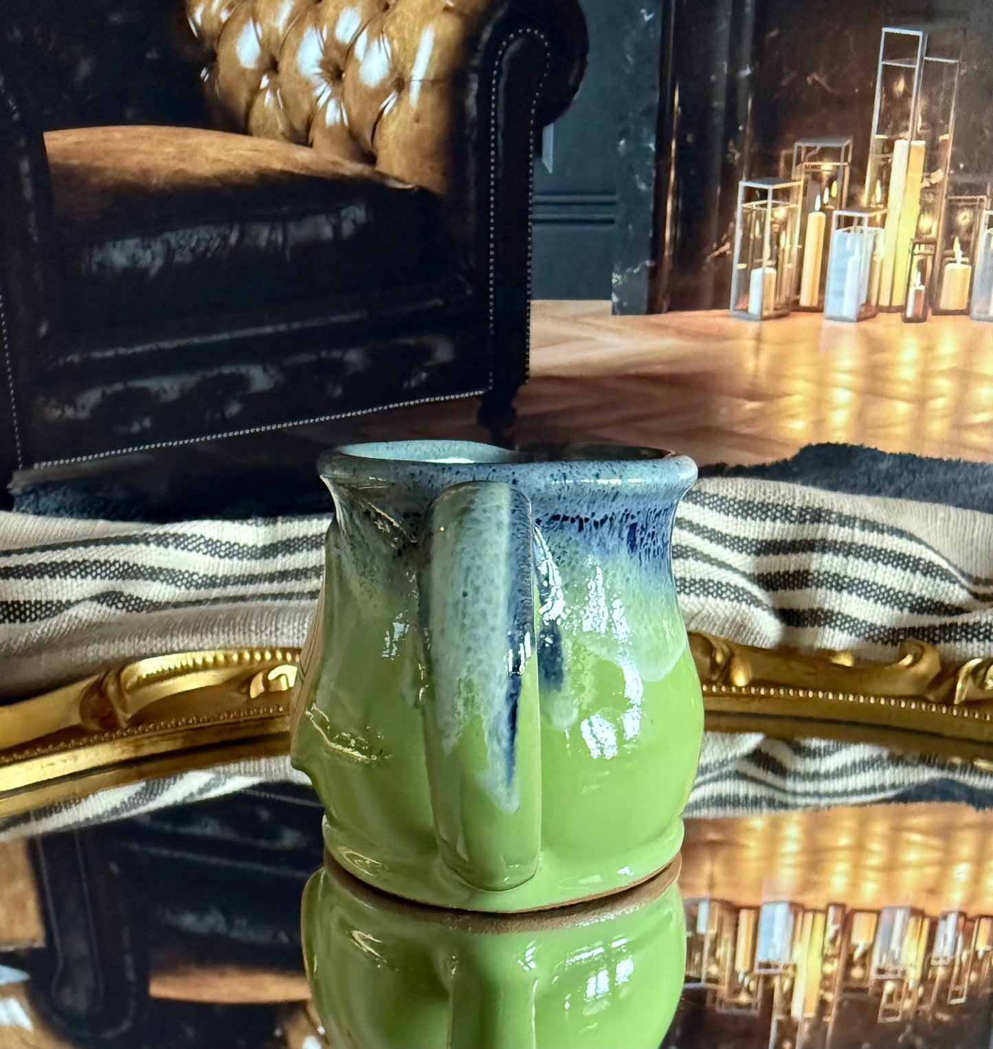 Tea Lovers Tea Club Kiwi with Blue and White Milk Tot