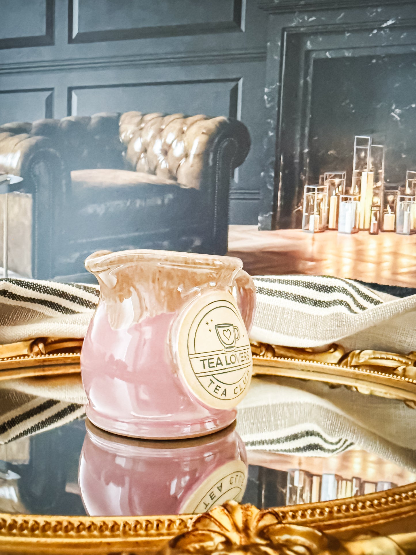 Tea Lovers Tea Club Pink with Sand and White Milk Tot