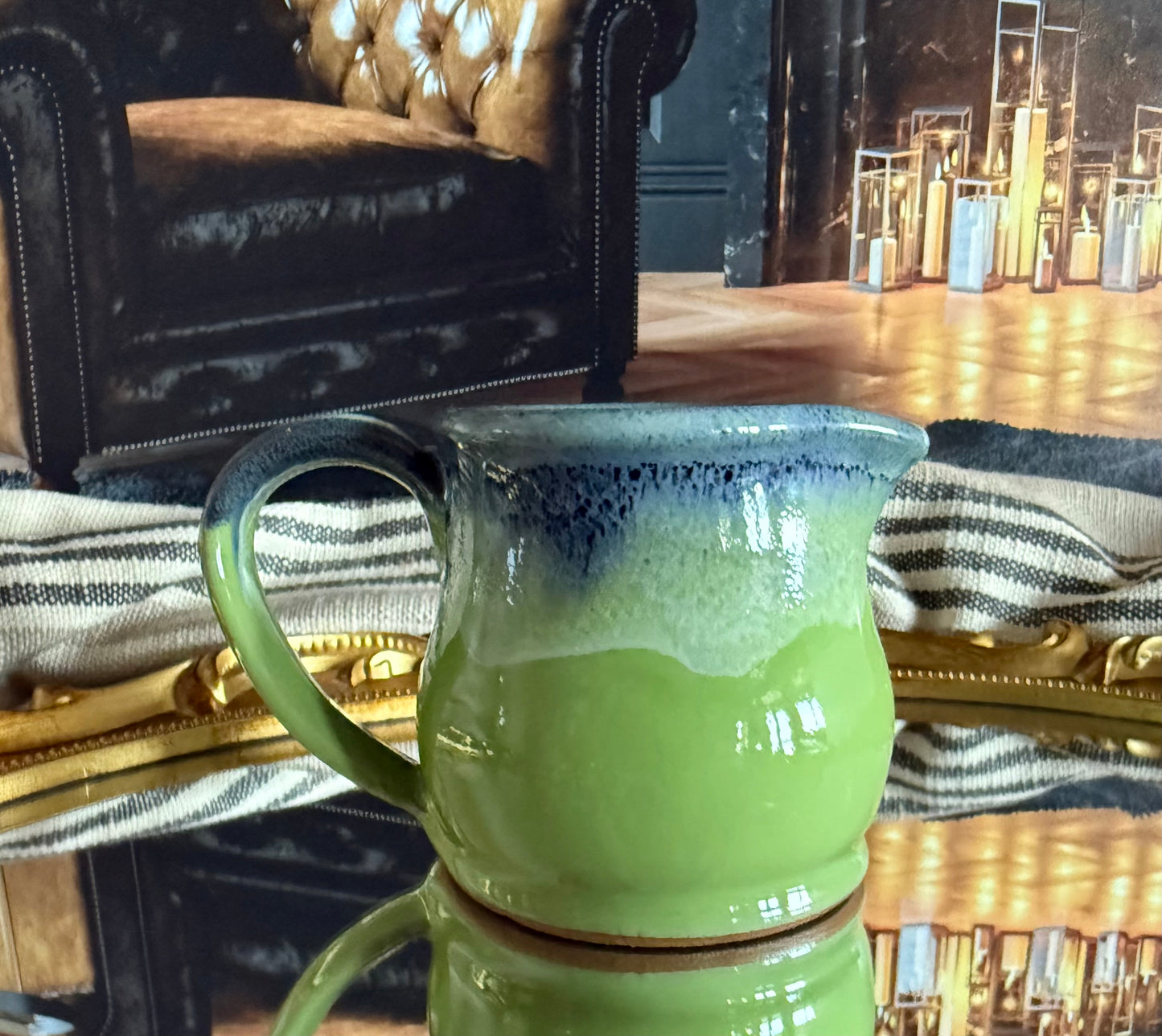 Tea Lovers Tea Club Kiwi with Blue and White Milk Tot