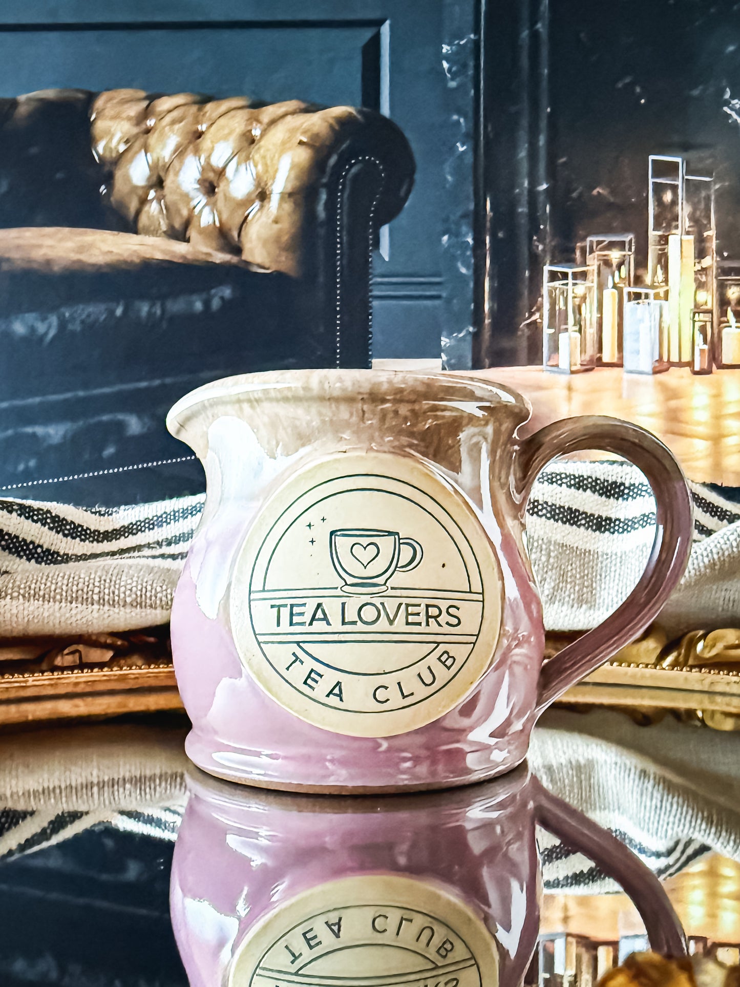 Tea Lovers Tea Club Pink with Sand and White Milk Tot