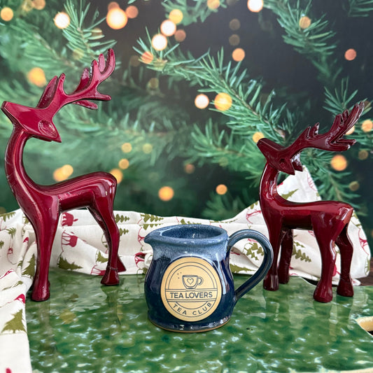 Tea Lovers Tea Club Milk Tot Navy With Powder Blue and White