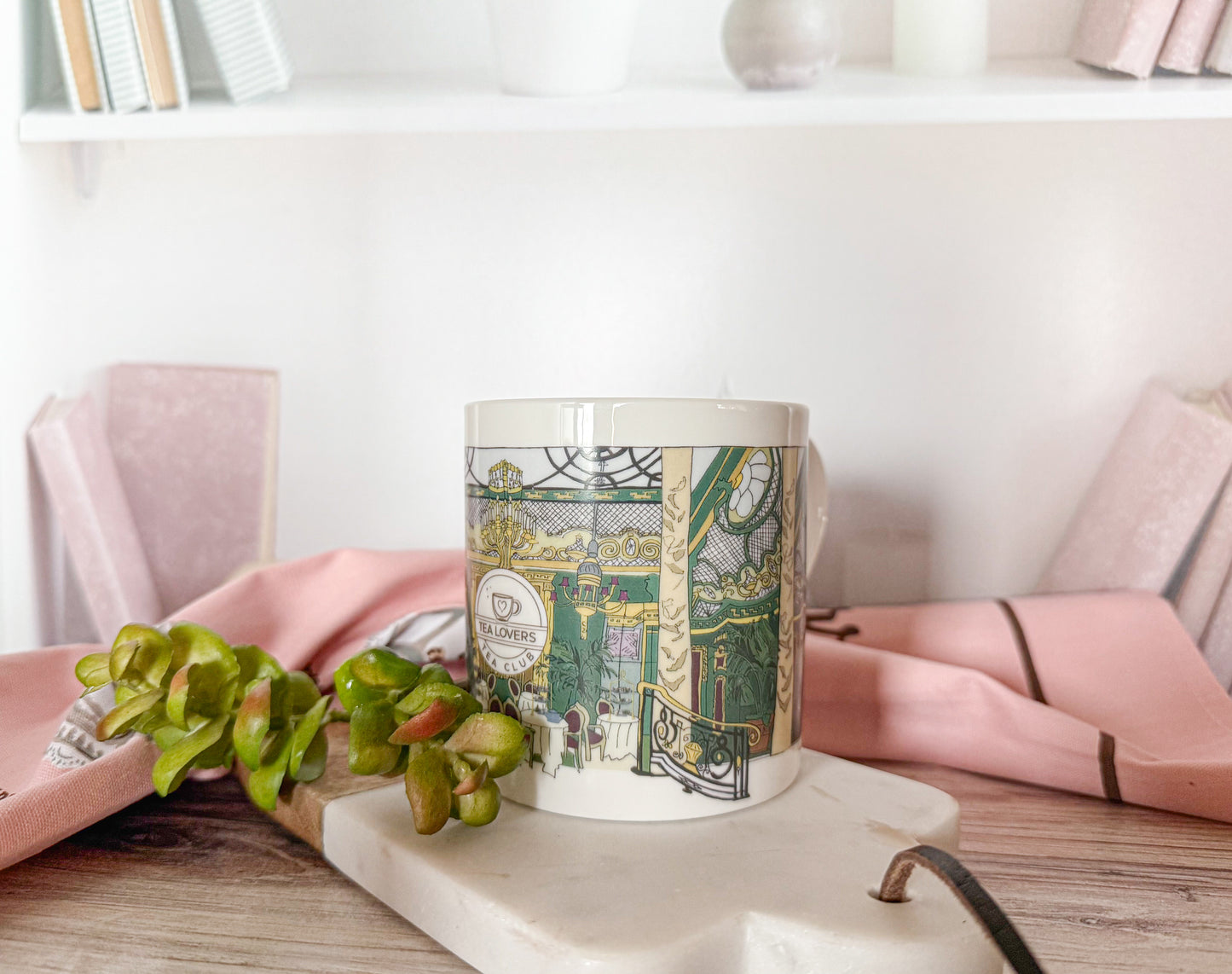 Green Art Deco Tea Lovers Tea Club Mugs