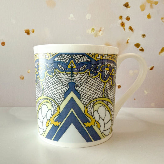 Blue Art Deco Tea lovers Tea club Mugs