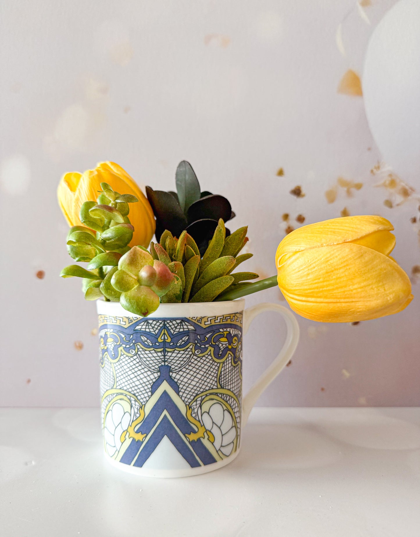 Blue Art Deco Tea lovers Tea club Mugs