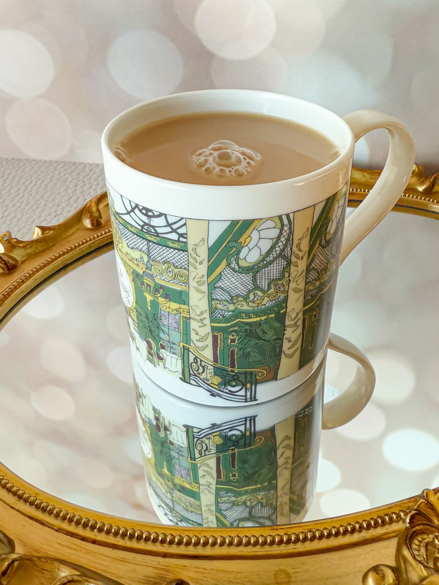Green Art Deco Tea Lovers Tea Club Mugs
