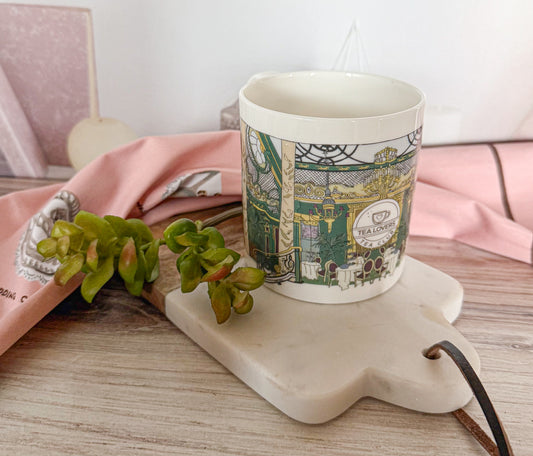 Green Art Deco Tea Lovers Tea Club Mugs