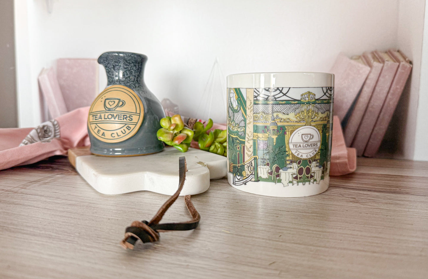 Green Art Deco Tea Lovers Tea Club Mugs